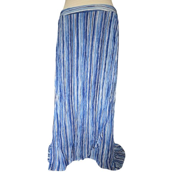 Tommy Bahama Blue Wrap Midi Skirt - 10 - Picture 8 of 11